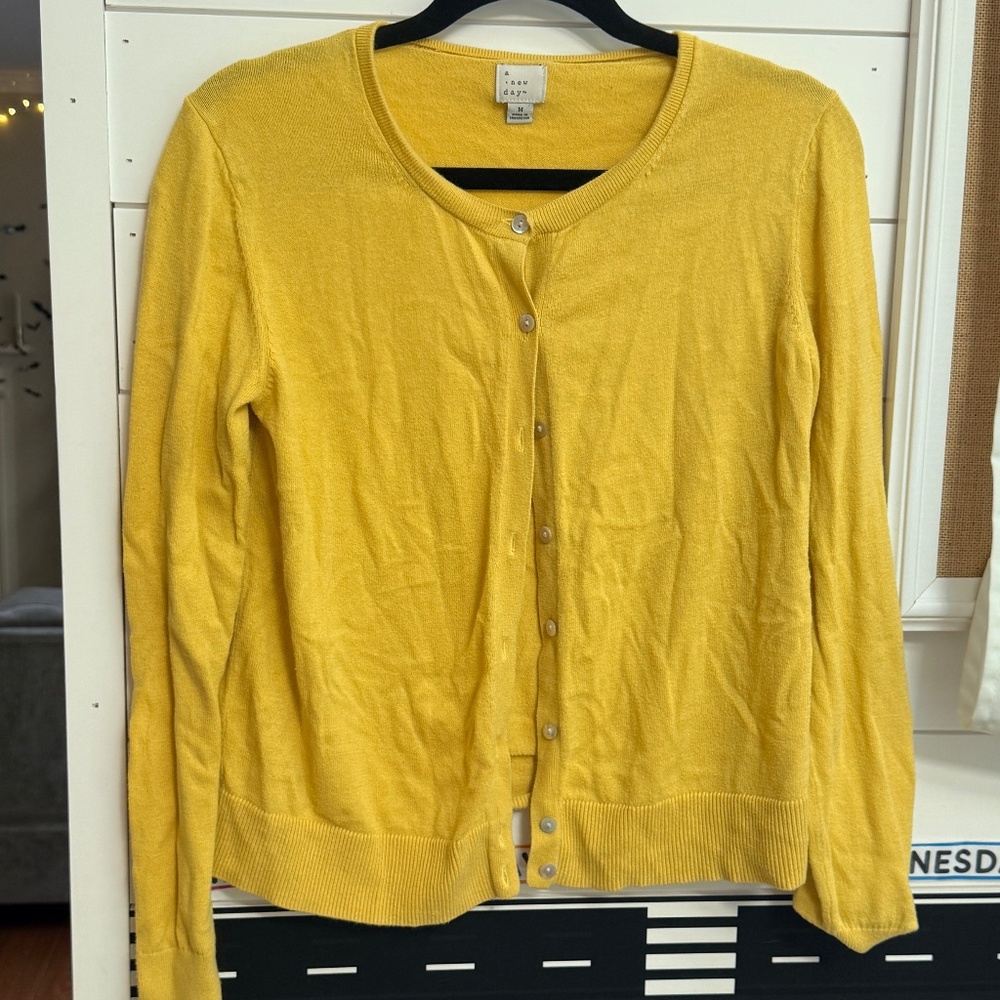 A New Day Yellow Cardigan size M